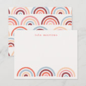 Carte de papeterie Rainbows Stamped - Maroon (Devant / Derrière)