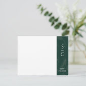 Carte de papier à lettres à ruban marbré - Vert (Debout devant)