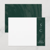Carte de papier à lettres à ruban marbré - Vert (Devant / Derrière)