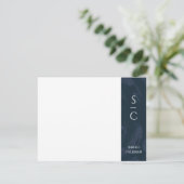 Carte de papier à lettres Bande Marbrée - Bleu (Debout devant)