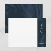 Carte de papier à lettres Bande Marbrée - Bleu (Devant / Derrière)