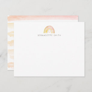 Carte de papier à lettres Boho Arc-en-ciel Muet