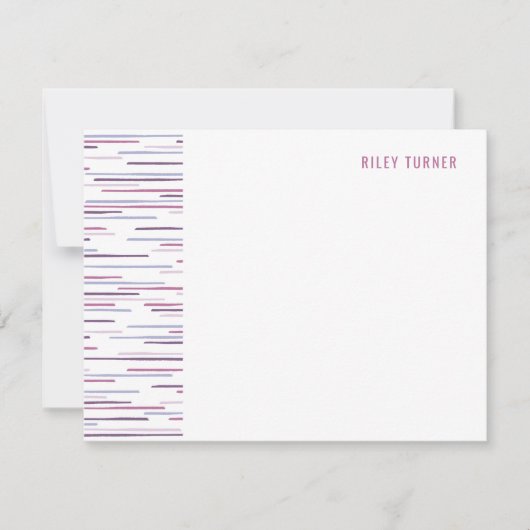 Carte de papier à lettres Horizon Lines - Fuchsia (Devant)