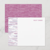 Carte de papier à lettres Horizon Lines - Fuchsia (Devant / Derrière)