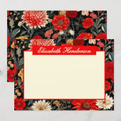 Carte de papier à lettres horizontale 5 x 7, rouge (Devant / Derrière)