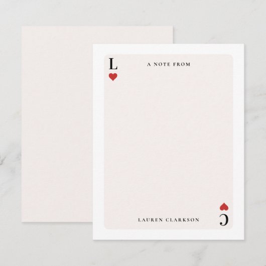 Carte de papier à lettres inspirée de la carte de  (Devant / Derrière)