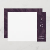 Carte de papier à lettres marbrées - Violet (Devant / Derrière)