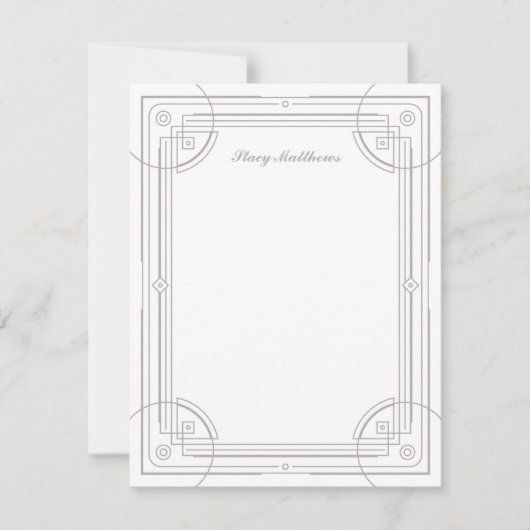 Carte de papier à lettres moderne déco - blanc (Devant)