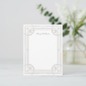 Carte de papier à lettres moderne déco - blanc (Debout devant)
