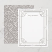 Carte de papier à lettres moderne déco - blanc (Devant / Derrière)