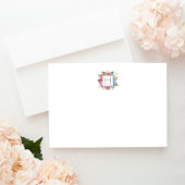 Carte de papier à lettres monogramme Bouquet fleur