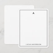 Carte de papier à lettres Monogramme moderne (Devant / Derrière)
