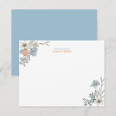 Carte de papier à lettres personnalisé Boho Floral (Devant / Derrière)