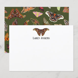 Carte de papier à lettres personnalisée Atlas Moth
