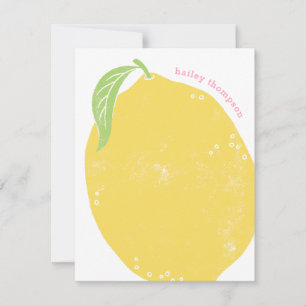 Carte de papier à lettres pour enfants citron