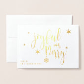 Carte de papier alu photo Joyeuse et Gai Script Fa (Devant avec enveloppe)