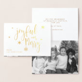 Carte de papier alu photo Joyeuse et Gai Script Fa (Affichage)