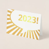 Carte de papier doré à bulle comique 2023 (Devant)