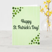 Carte de papier kraft Saint-Patrick vert (Fleur jaune)