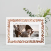 Carte de papier métallisé avec bordure de branche  (Debout devant)