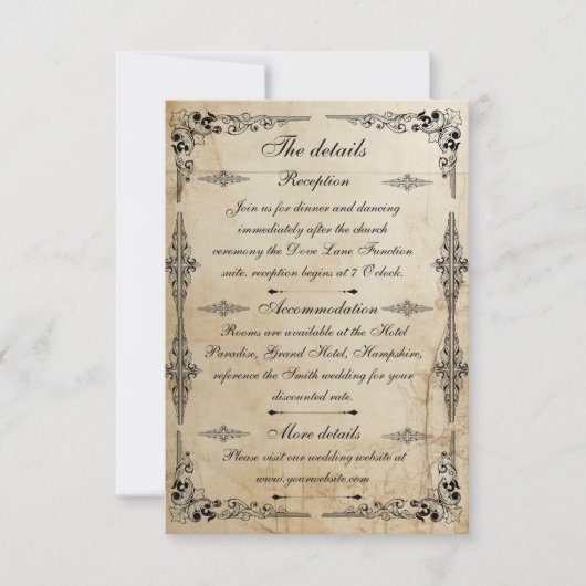 carte de papier parchemin du 18ème siècle (Devant)