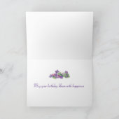 Carte de papier violette de poupée d'anniversaire (Intérieur)