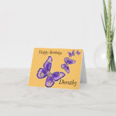 Carte de papillon de joyeux anniversaire de (Devant)