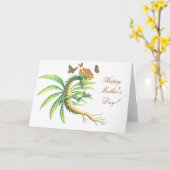 Carte de papillon et de dragon du jour de mère (Fleur jaune)