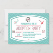 Carte de Papillon rose et bleu moderne pour douche (Recto)