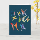 Carte de papillons couleur aquarelle (Fleur jaune)