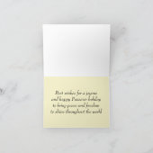 Carte de pâque d'arbre de feuille d'or (Intérieur)