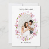 Carte de Pâques à cadre de fleurs de cerisier (Devant)