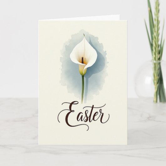 Carte de Pâques à Fleur Blanche (Devant)