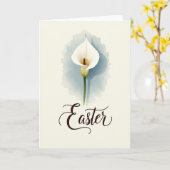 Carte de Pâques à Fleur Blanche (Fleur jaune)