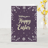 Carte de Pâques à fleurs violettes (Fleur jaune)