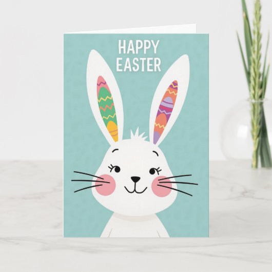 Carte de Pâques à motif lapin zigzag (Devant)