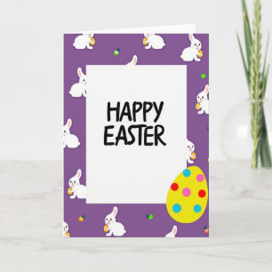 Carte de Pâques à motif violet