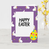 Carte de Pâques à motif violet (Fleur jaune)