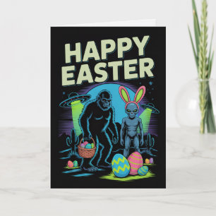 Carte de Pâques Alien Sasquatch