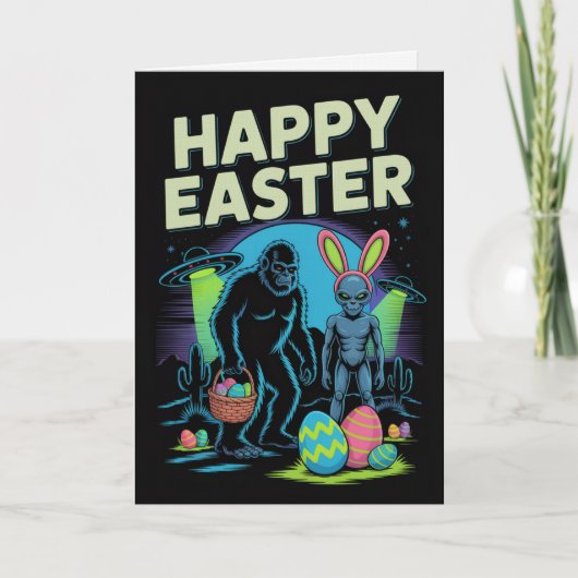 Carte de Pâques Alien Sasquatch (Devant)
