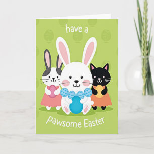 Carte de Pâques amis adorables