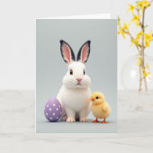 Carte de Pâques amis mignons de printemps (Fleur jaune)