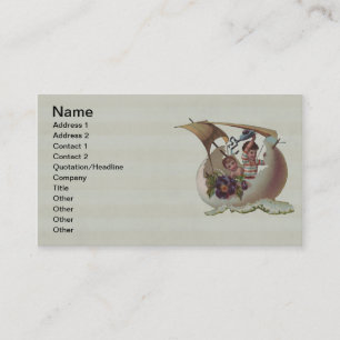 Carte de Pâques Antique OEufs de voile Enfants