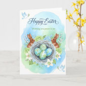 Carte de Pâques aquarelle Joyeuse (Fleur jaune)