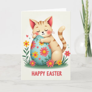 Carte de Pâques au chat rayé