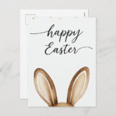 Carte de Pâques au lapin à l'aquarelle (Devant / Derrière)