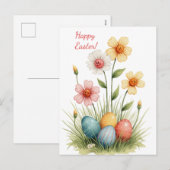 Carte de Pâques aux couleurs pastel (Devant / Derrière)