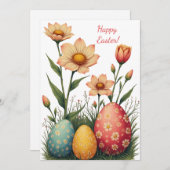 Carte de Pâques aux couleurs pastel (Devant / Derrière)