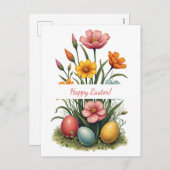 Carte de Pâques aux couleurs pastel (Devant / Derrière)