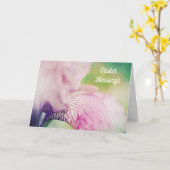 Carte de Pâques aux doux iris beaux (Fleur jaune)